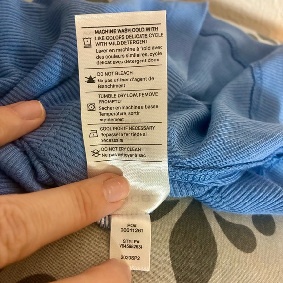 Vince Blue Ribbed Tank Top - Picture 10 of 10